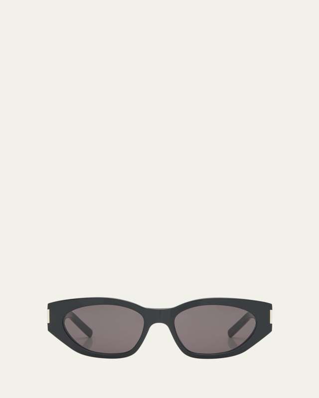 Monochrome Acetate & Metal Cat-Eye Sunglasses